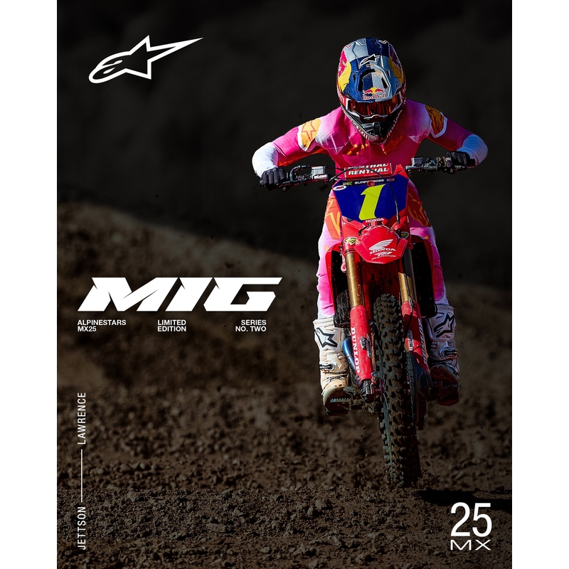 Alpinestars Supertech SX AFD limitált kiadású MIG motokrossz nadrág fluo rózsaszín-fehér-narancssárga