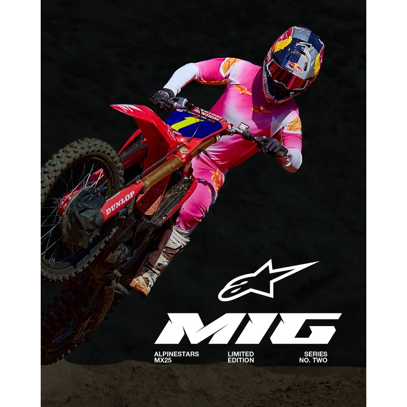 Alpinestars Supertech SX AFD limitált kiadású MIG motokrossz nadrág fluo rózsaszín-fehér-narancssárga