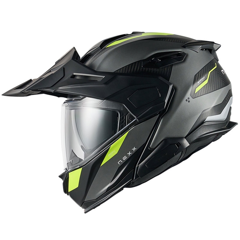 Nexx X.Lifecountry Terra felnyitható motoros bukósisak matt szürke-fluo sárga kiárusítás