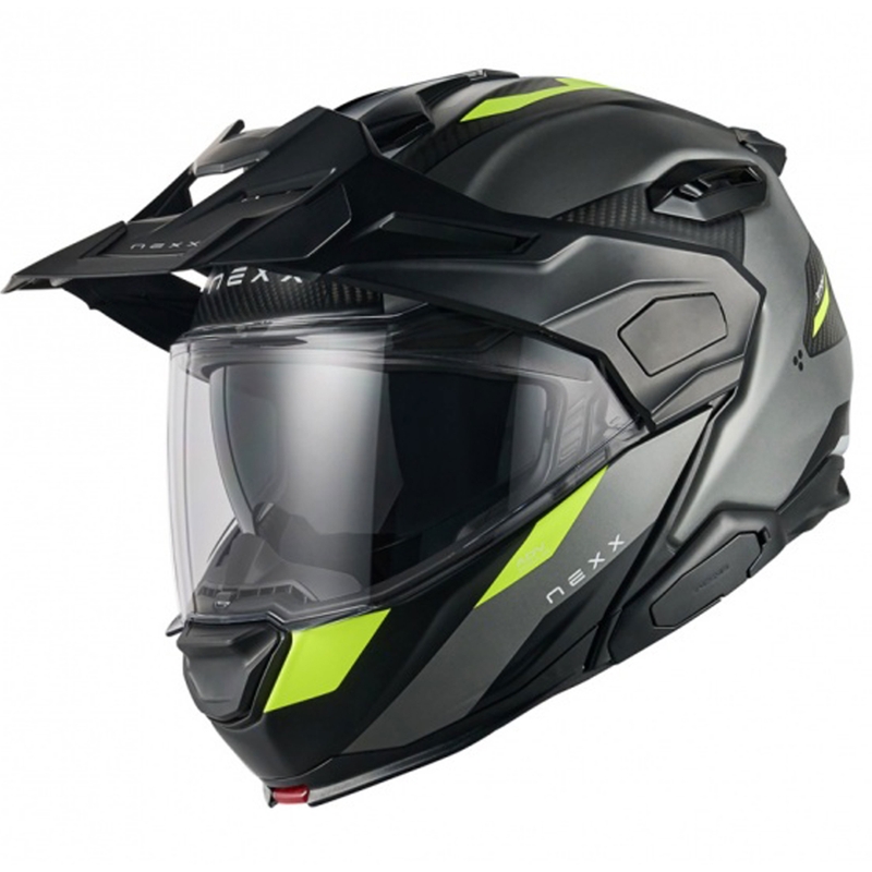 Nexx X.Lifecountry Terra felnyitható motoros bukósisak matt szürke-fluo sárga kiárusítás