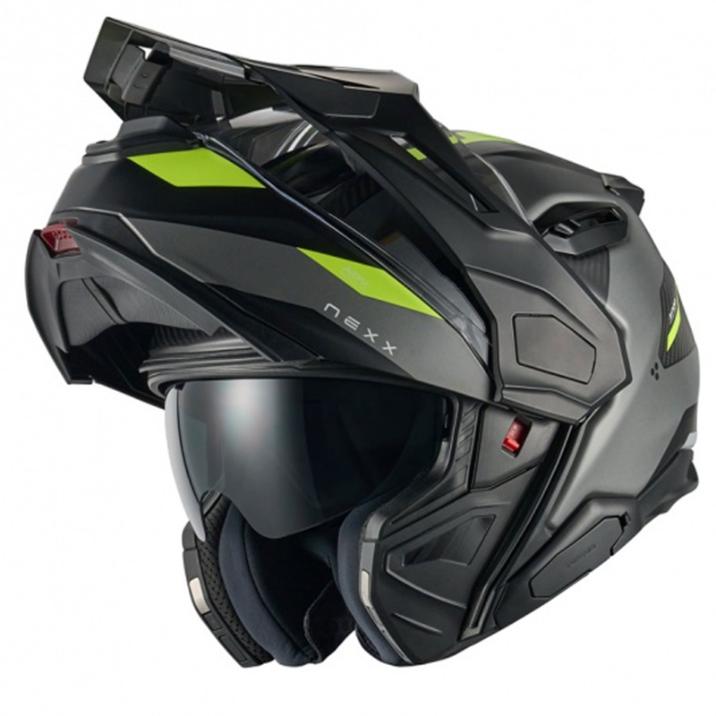 Nexx X.Lifecountry Terra felnyitható motoros bukósisak matt szürke-fluo sárga kiárusítás