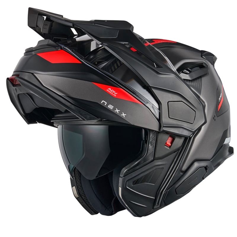 Nexx X.Lifecountry Terra felnyitható motoros bukósisak  matt szürke-piros kiárusítás