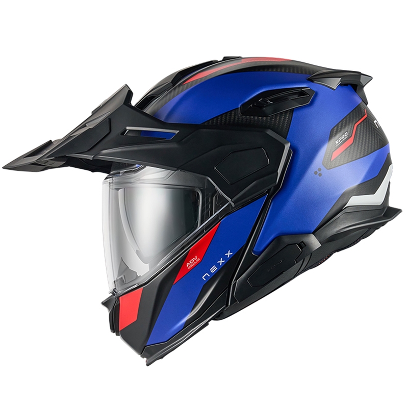 Nexx X.Lifecountry Terra felnyitható motoros bukósisak matt kék-piros kiárusítás