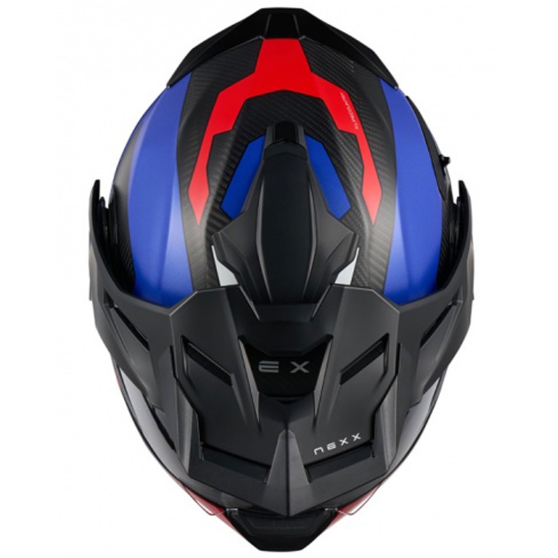 Nexx X.Lifecountry Terra felnyitható motoros bukósisak matt kék-piros kiárusítás