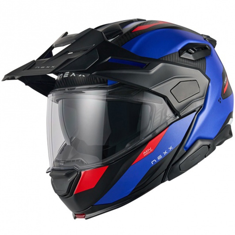 Nexx X.Lifecountry Terra felnyitható motoros bukósisak matt kék-piros kiárusítás