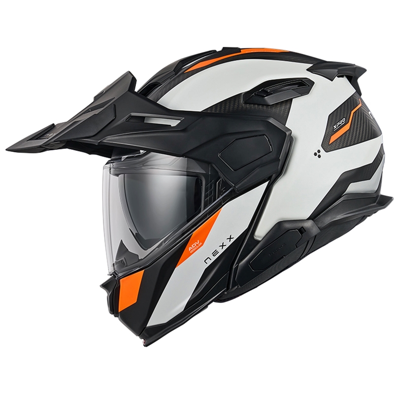 Nexx X.Lifecountry Terra felnyitható motoros bukósisak matt fehér-narancssárga kiárusítás