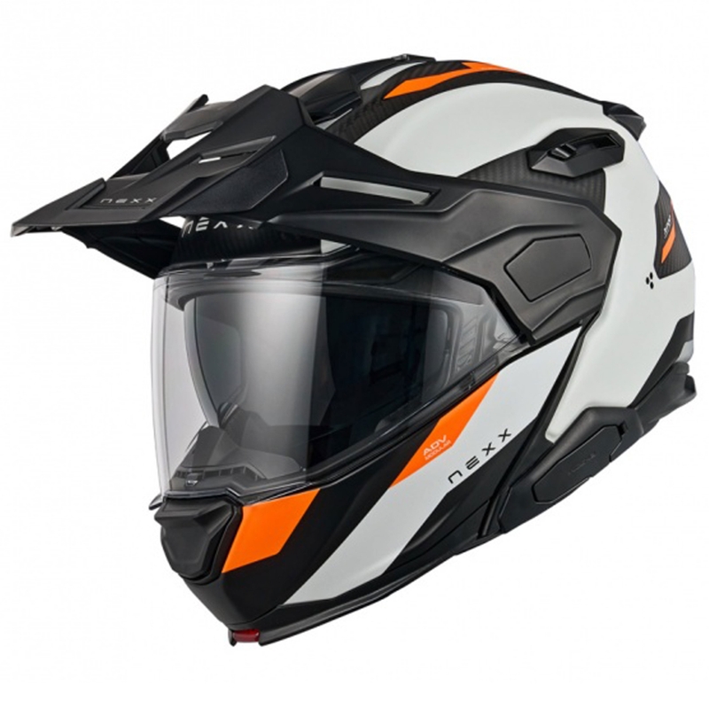 Nexx X.Lifecountry Terra felnyitható motoros bukósisak matt fehér-narancssárga kiárusítás