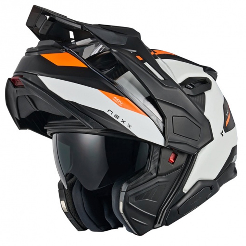 Nexx X.Lifecountry Terra felnyitható motoros bukósisak matt fehér-narancssárga kiárusítás