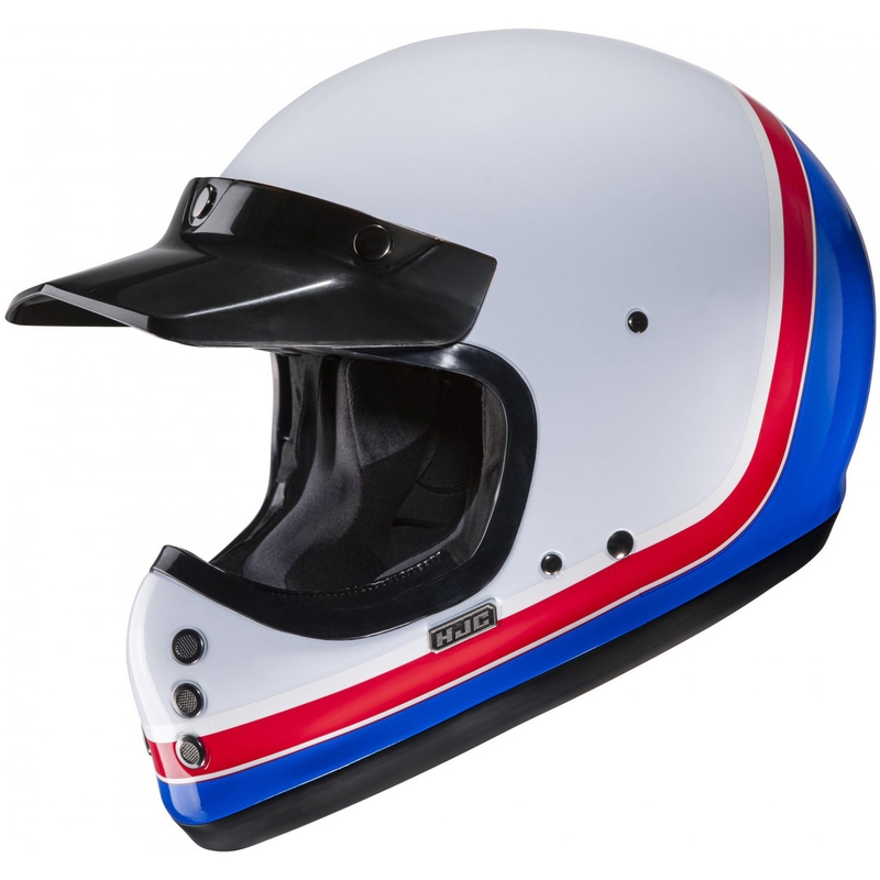 HJC V60 Scoby MC21 zárt motoros bukósisak fehér-piros-kék
