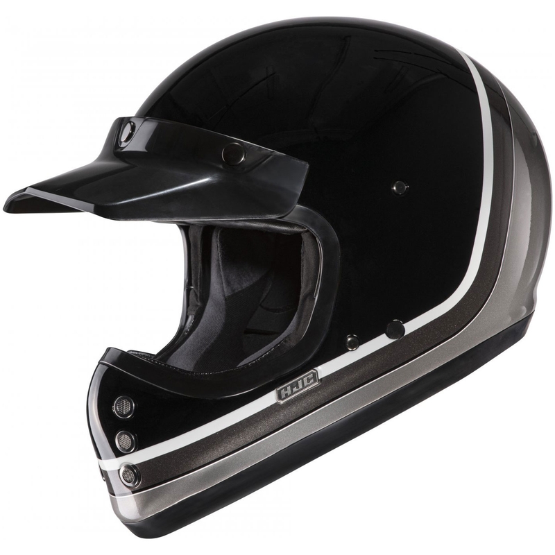 HJC V60 Scoby MC5 zárt motoros bukósisak fekete-fehér-szürke