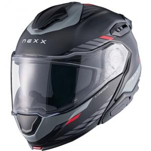Nexx X.Lifetour Globe felnyitható motoros bukósisak matt fekete-piros