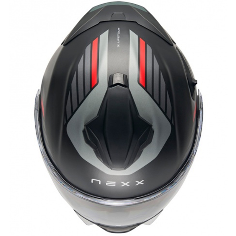 Nexx X.Lifetour Globe felnyitható motoros bukósisak matt fekete-piros