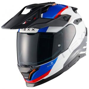 NEXX Y.TRAVL Quest enduro motoros bukósisak fehér-kék-piros