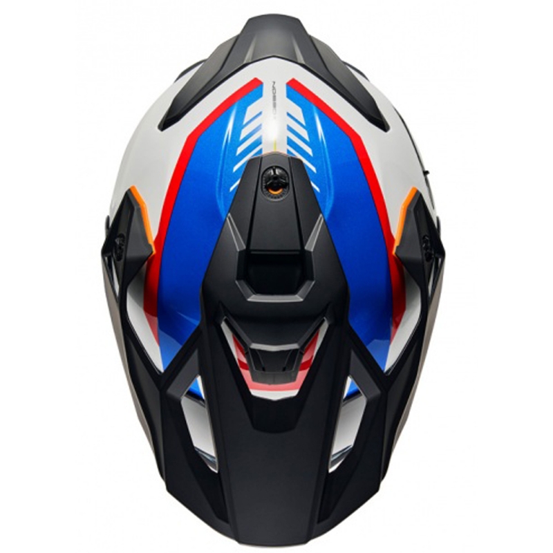 NEXX Y.TRAVL Quest enduro motoros bukósisak fehér-kék-piros