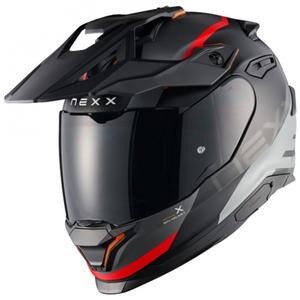 NEXX Y.TRAVL Quest enduro motoros bukósisak matt fekete-piros