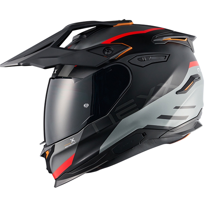 NEXX Y.TRAVL Quest enduro motoros bukósisak matt fekete-piros