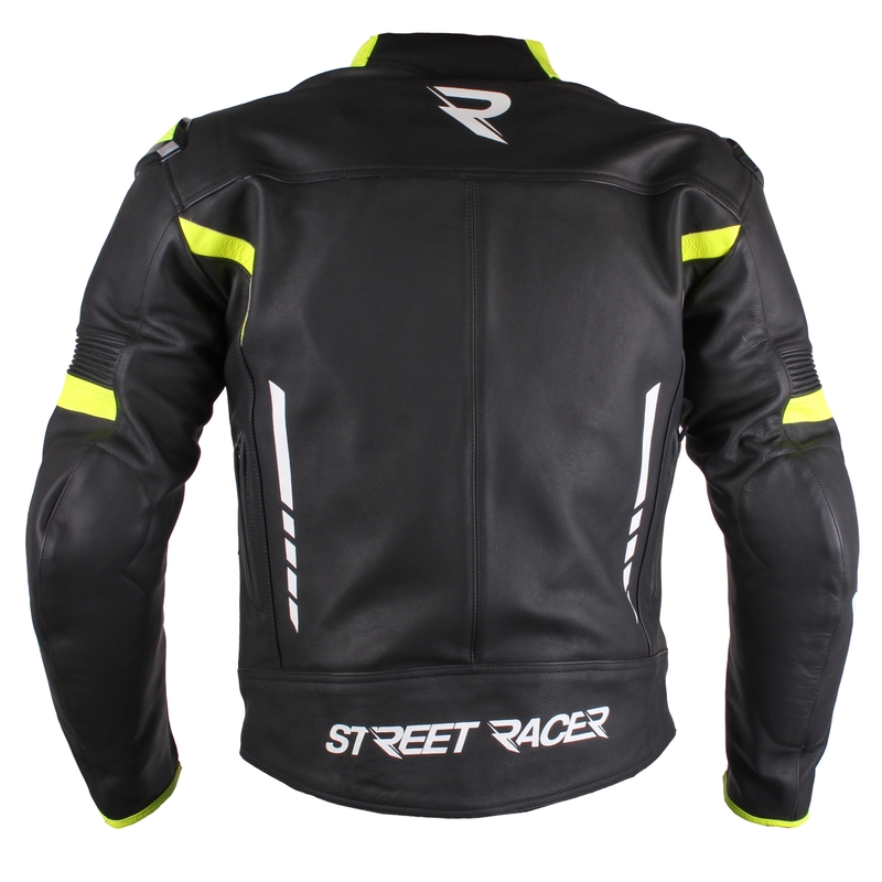 Street Racer Tour motorkerékpár kabát fekete-fehér-fluo sárga akció kiárusítás