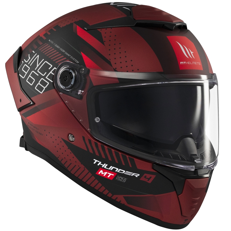 MT Thunder 4 SV Luminence zárt motoros bukósisak matt piros