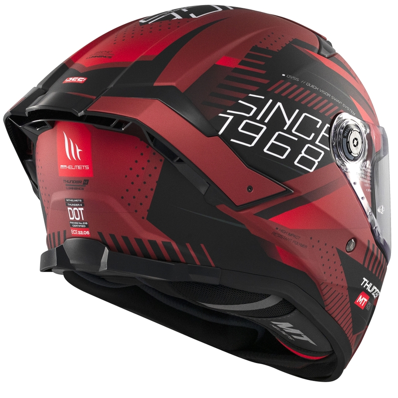 MT Thunder 4 SV Luminence zárt motoros bukósisak matt piros