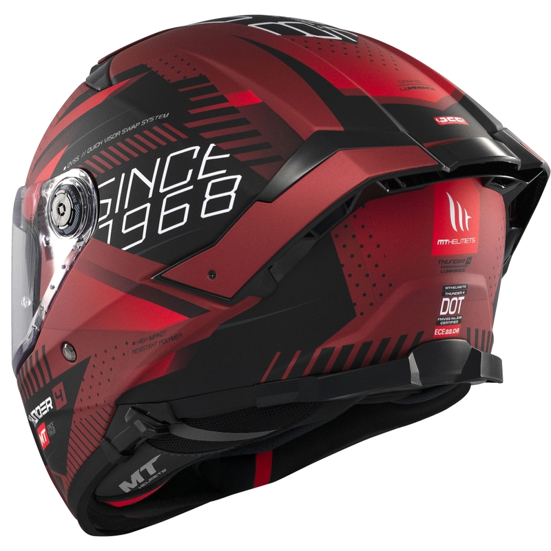 MT Thunder 4 SV Luminence zárt motoros bukósisak matt piros