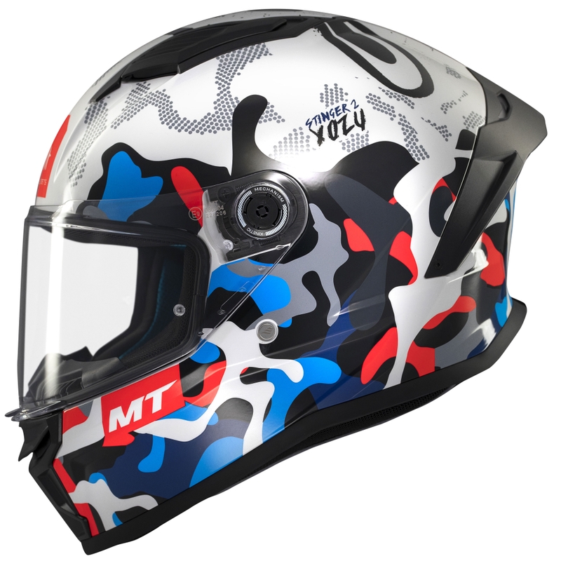 MT Stinger 2 Yozu zárt bukósisak fehér-kék