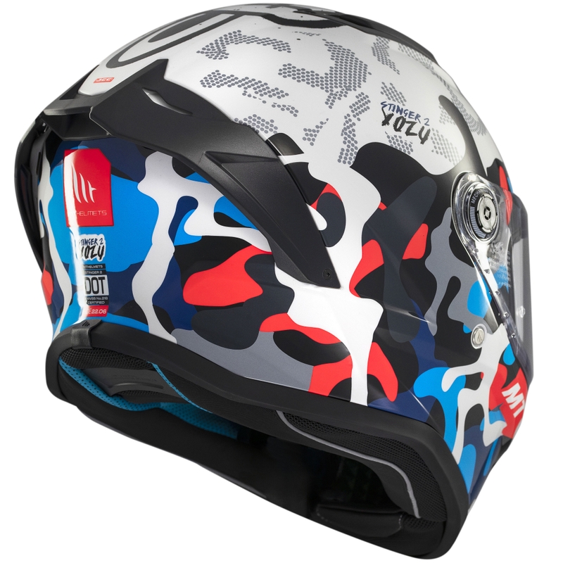 MT Stinger 2 Yozu zárt bukósisak fehér-kék