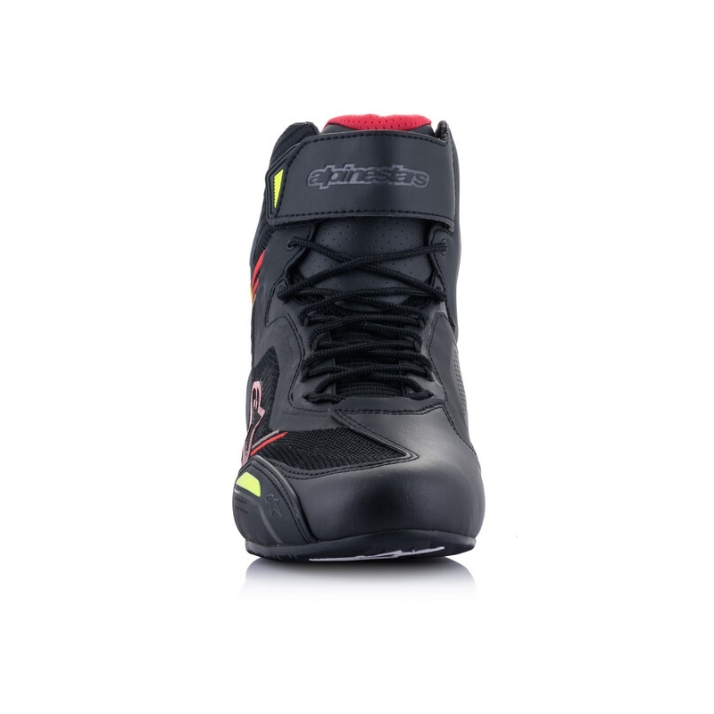 Alpinestars Faster 3 Rideknit motoros cipő fekete-piros-fluo sárga-szürke