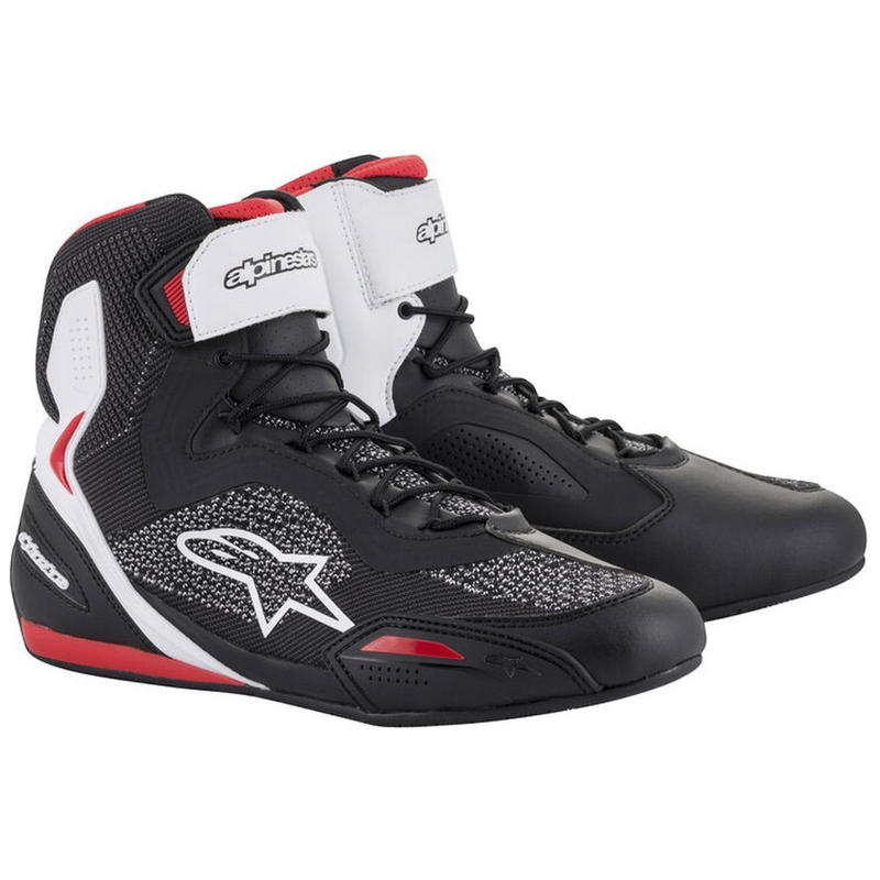 Alpinestars Faster 3 Rideknit motoros cipő fekete-fehér-piros