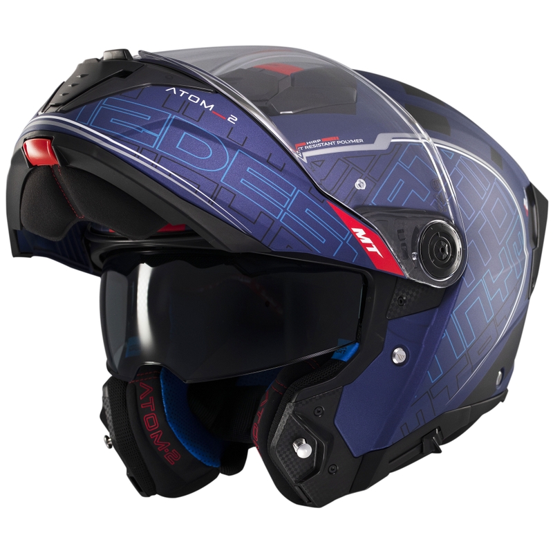 MT Atom 2 SV Destiny felnyitható motoros bukósisak matt kék-fekete