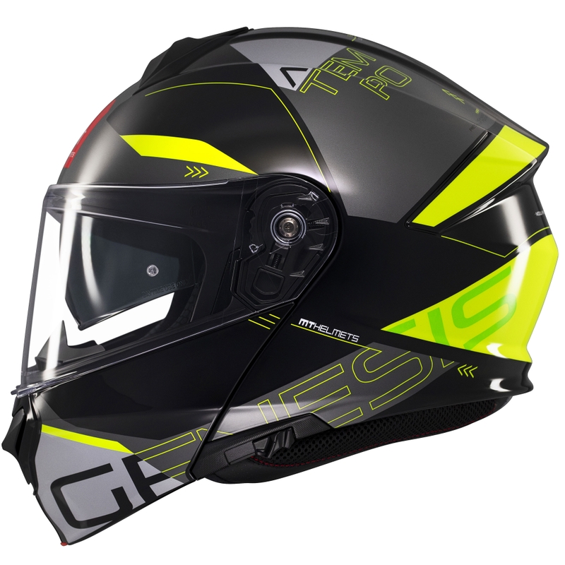 MT Genesis SV Atempo felnyitható motoros bukósisak fekete-szürke-fluo sárga