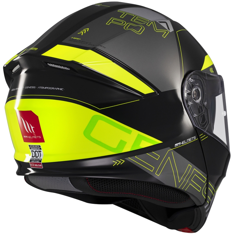 MT Genesis SV Atempo felnyitható motoros bukósisak fekete-szürke-fluo sárga
