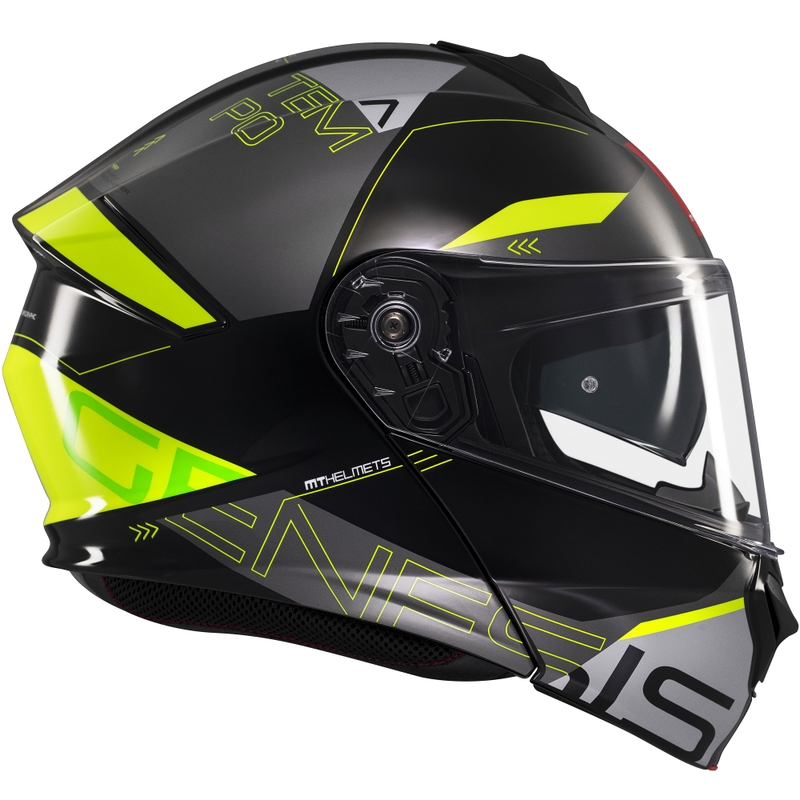 MT Genesis SV Atempo felnyitható motoros bukósisak fekete-szürke-fluo sárga