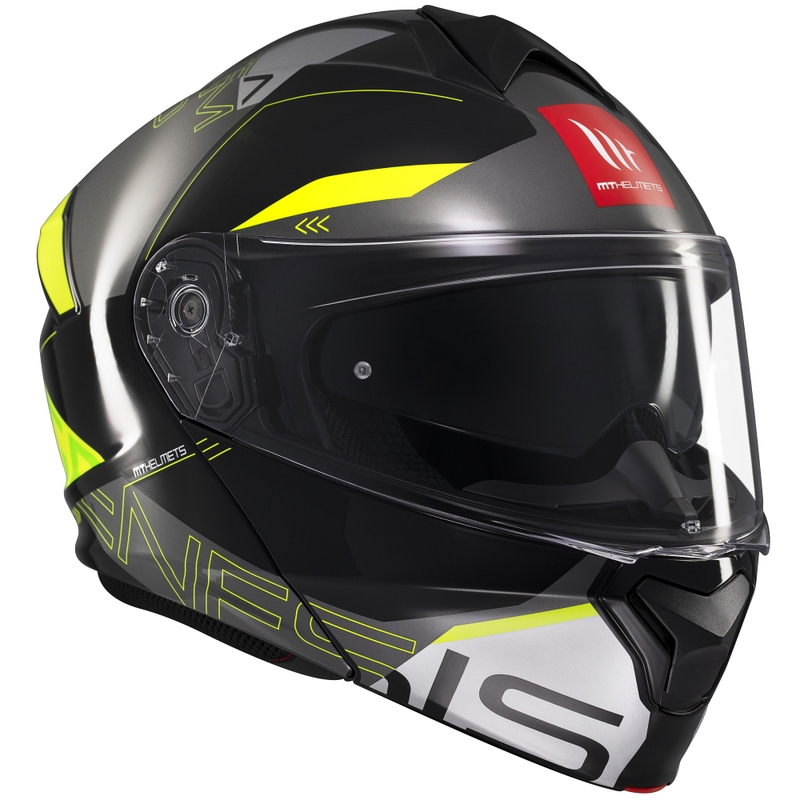 MT Genesis SV Atempo felnyitható motoros bukósisak fekete-szürke-fluo sárga