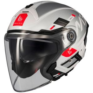 MT Cosmo SV Silence nyitott motoros bukósisak fehér-szürke