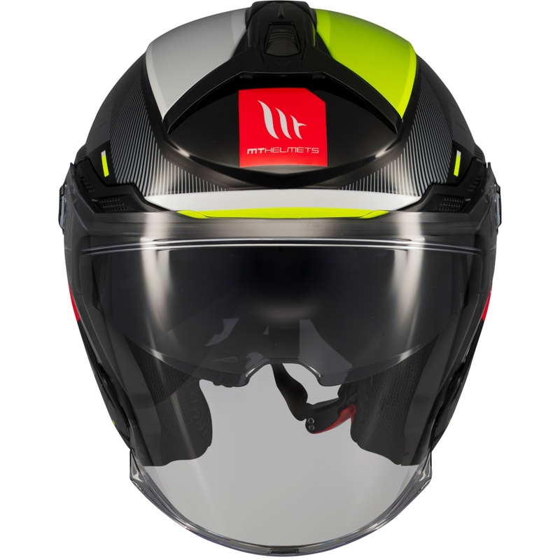 MT Cosmo SV Silence nyitott motoros bukósisak fekete-fluo sárga
