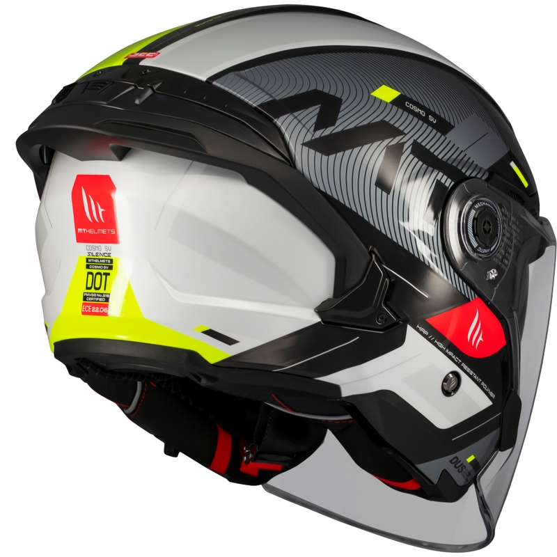 MT Cosmo SV Silence nyitott motoros bukósisak fekete-fluo sárga
