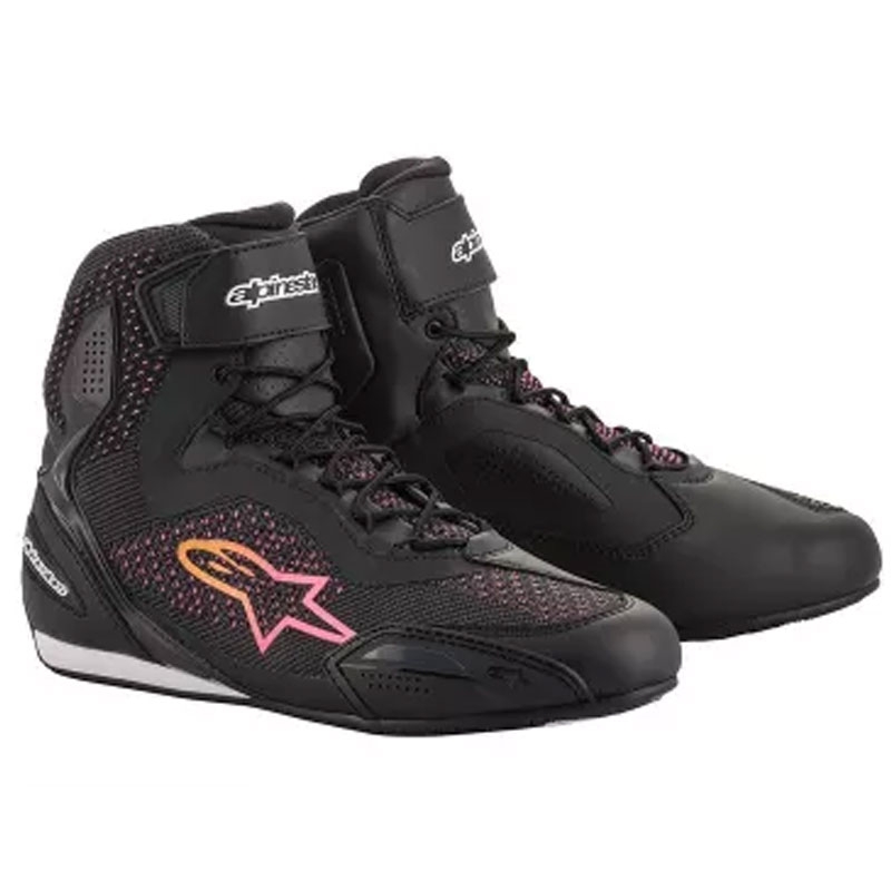 Alpinestars Stella Faster 3 Rideknit női motoros cipő fekete-sárga-rózsaszín