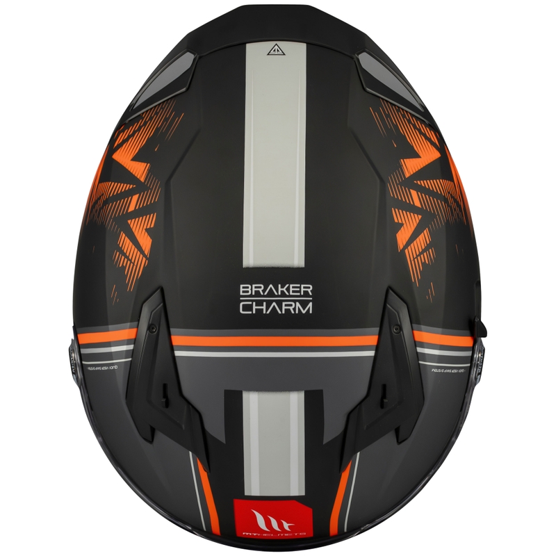 MT Braker SV Charm zárt motoros bukósisak matt fekete-narancssárga