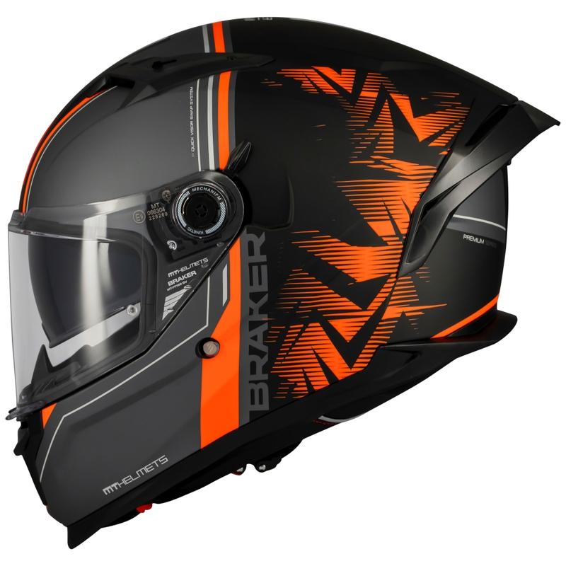 MT Braker SV Charm zárt motoros bukósisak matt fekete-narancssárga