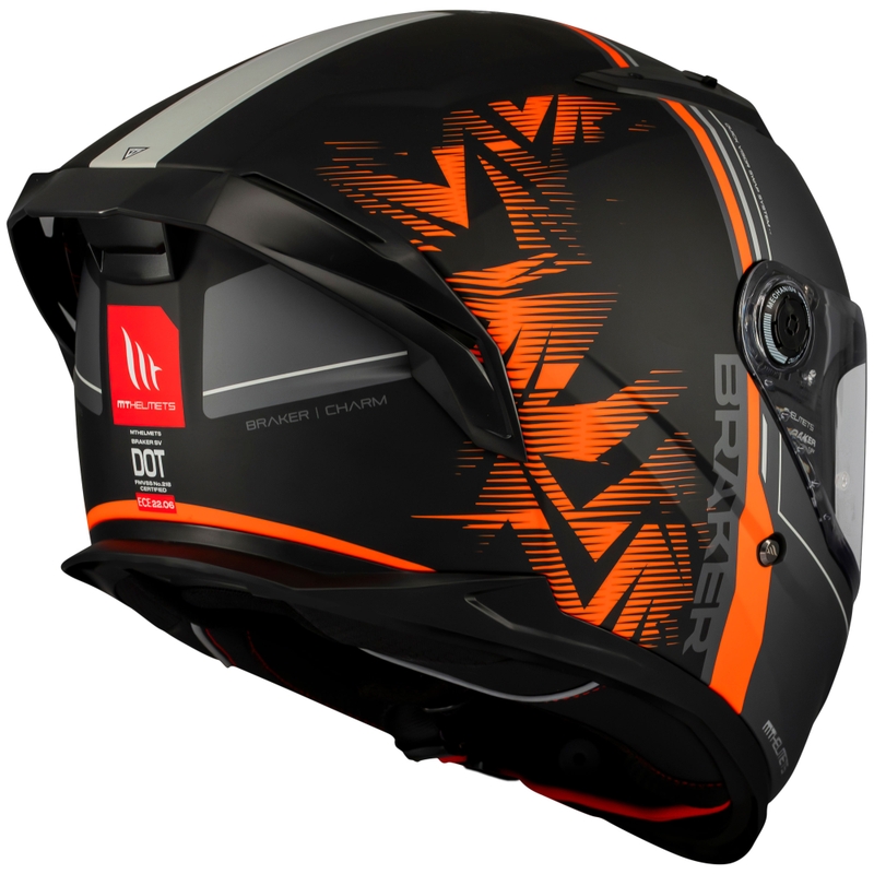 MT Braker SV Charm zárt motoros bukósisak matt fekete-narancssárga