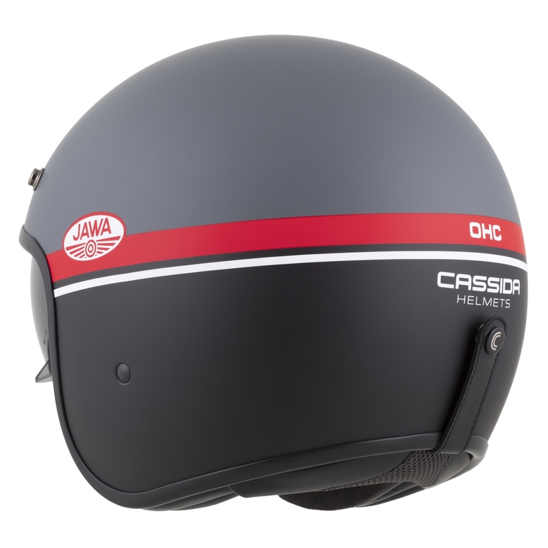Cassida Oxygen 2.0 Jawa OHC nyitott motoros bukósisak matt szürke-piros-fekete-fehér
