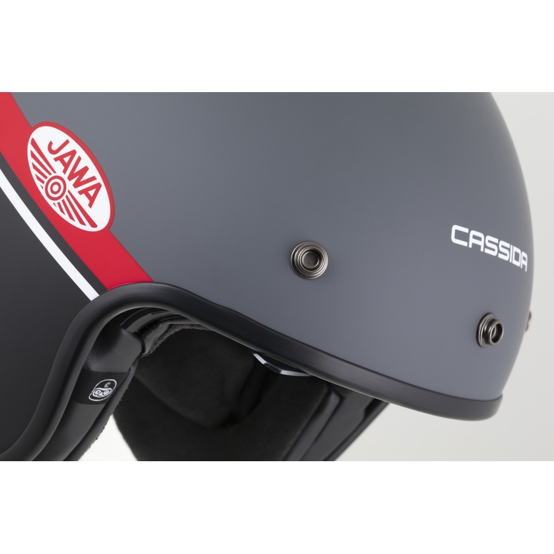 Cassida Oxygen 2.0 Jawa OHC nyitott motoros bukósisak matt szürke-piros-fekete-fehér