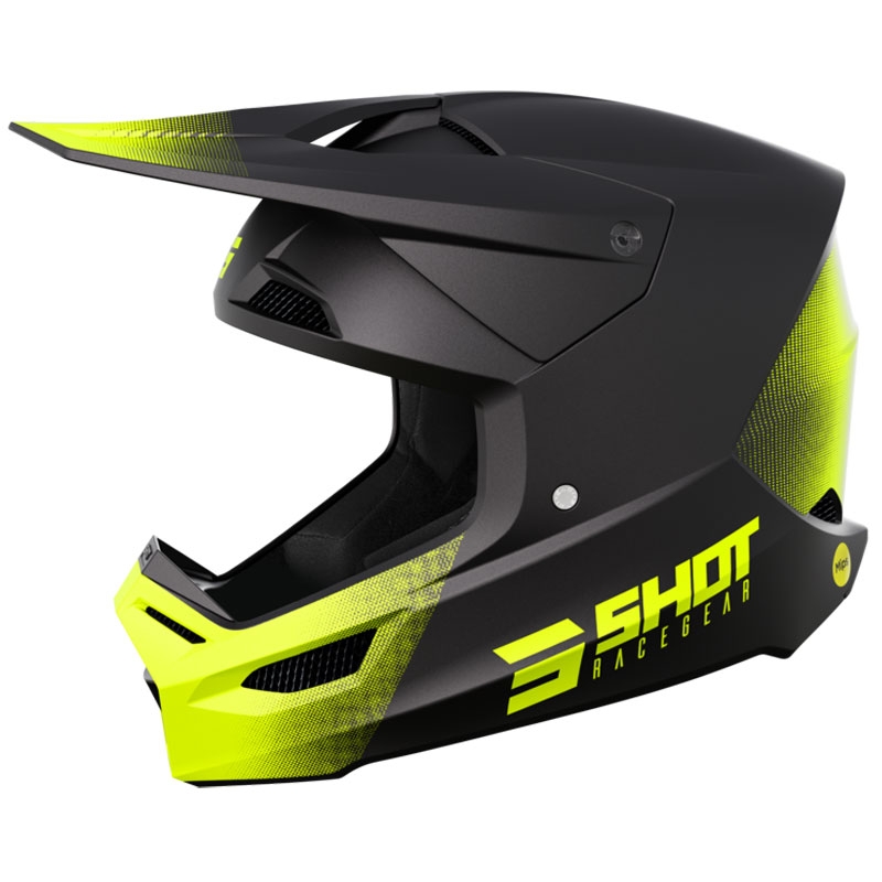 Shot Race Raw motokrossz bukósisak fekete-fluo sárga matt kiárusítás