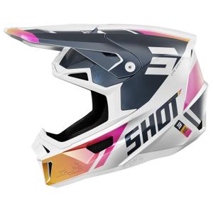 Shot Lite Ultra motokrossz sisak gyöngyházfényű kék-narancs-rózsaszín