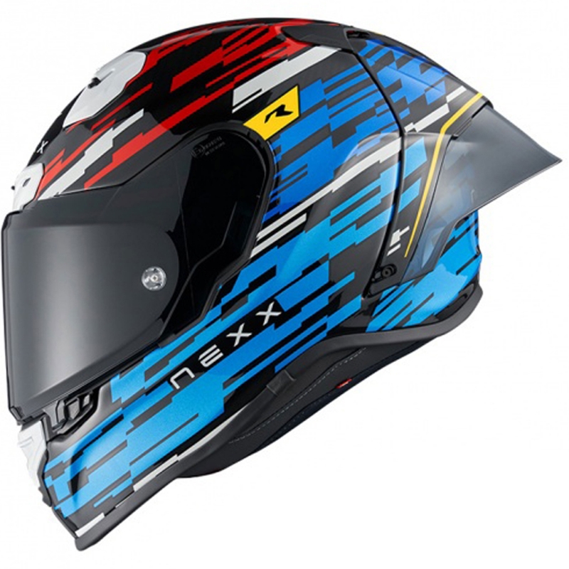 Nexx X.R3R Glitch Racer zárt motoros bukósisak kék-piros kiárusítás