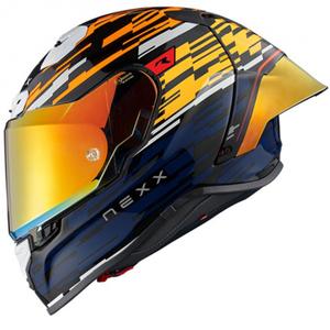 Nexx X.R3R Glitch Racer zárt motoros bukósisak narancssárga-kék