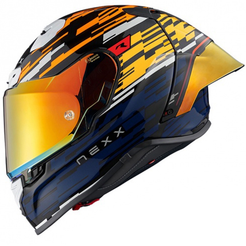 Nexx X.R3R Glitch Racer zárt motoros bukósisak narancssárga-kék kiárusítás