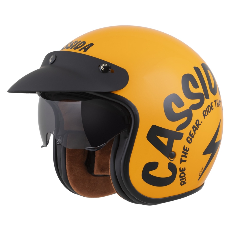 Cassida Oxygen 2.0 Gear nyitott motoros bukósisak sárga-fekete