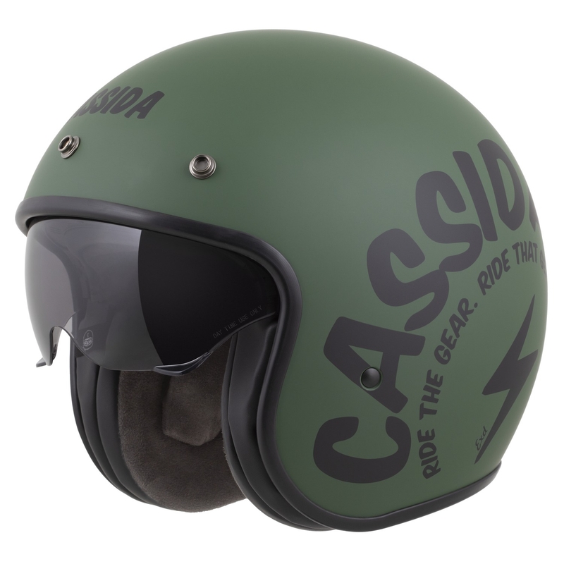 Cassida Oxygen 2.0 Gear nyitott motoros bukósisak matt zöld-fekete