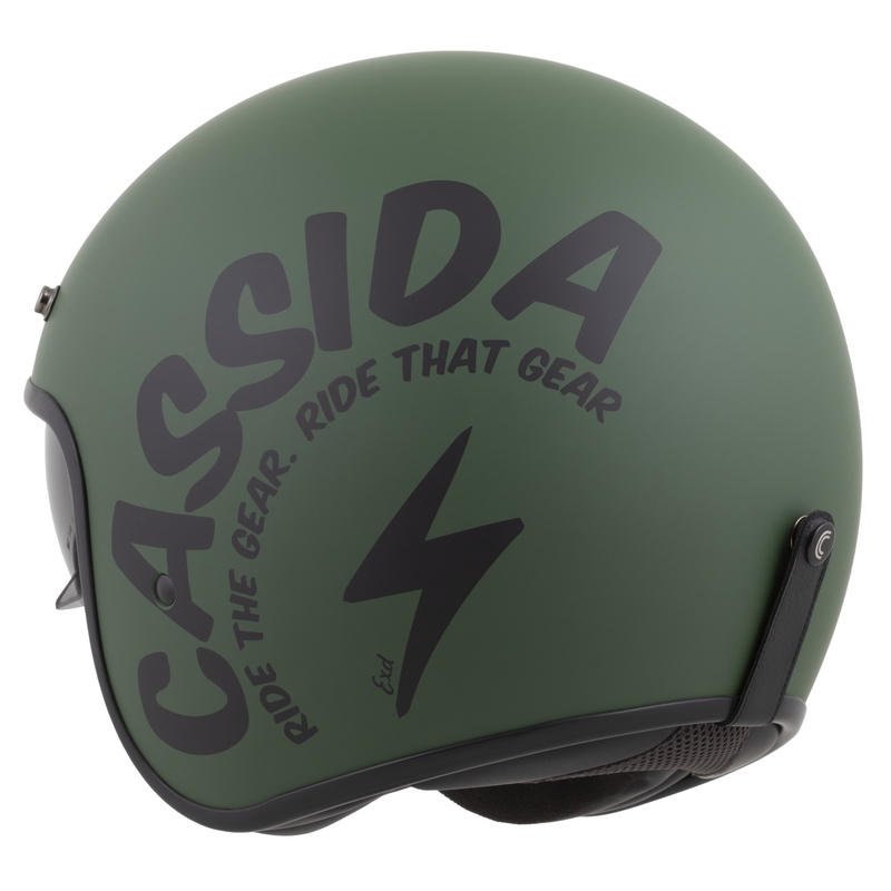 Cassida Oxygen 2.0 Gear nyitott motoros bukósisak matt zöld-fekete